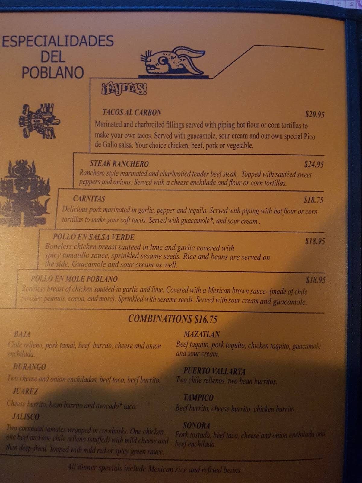 Carta del restaurante Casa Maya, High Bridge