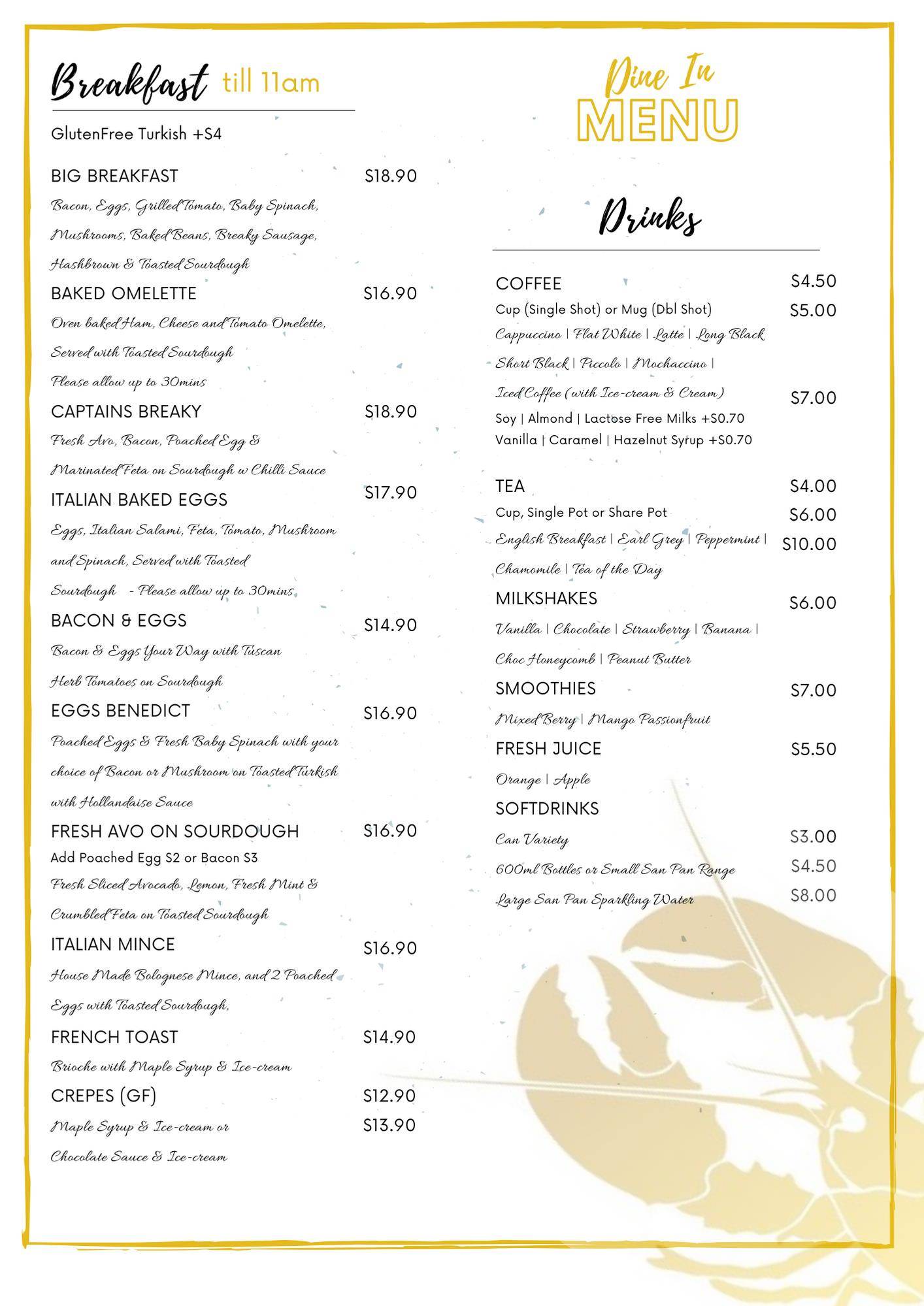 Menu at Ignite by Dockside pizzeria, Sandstone Point