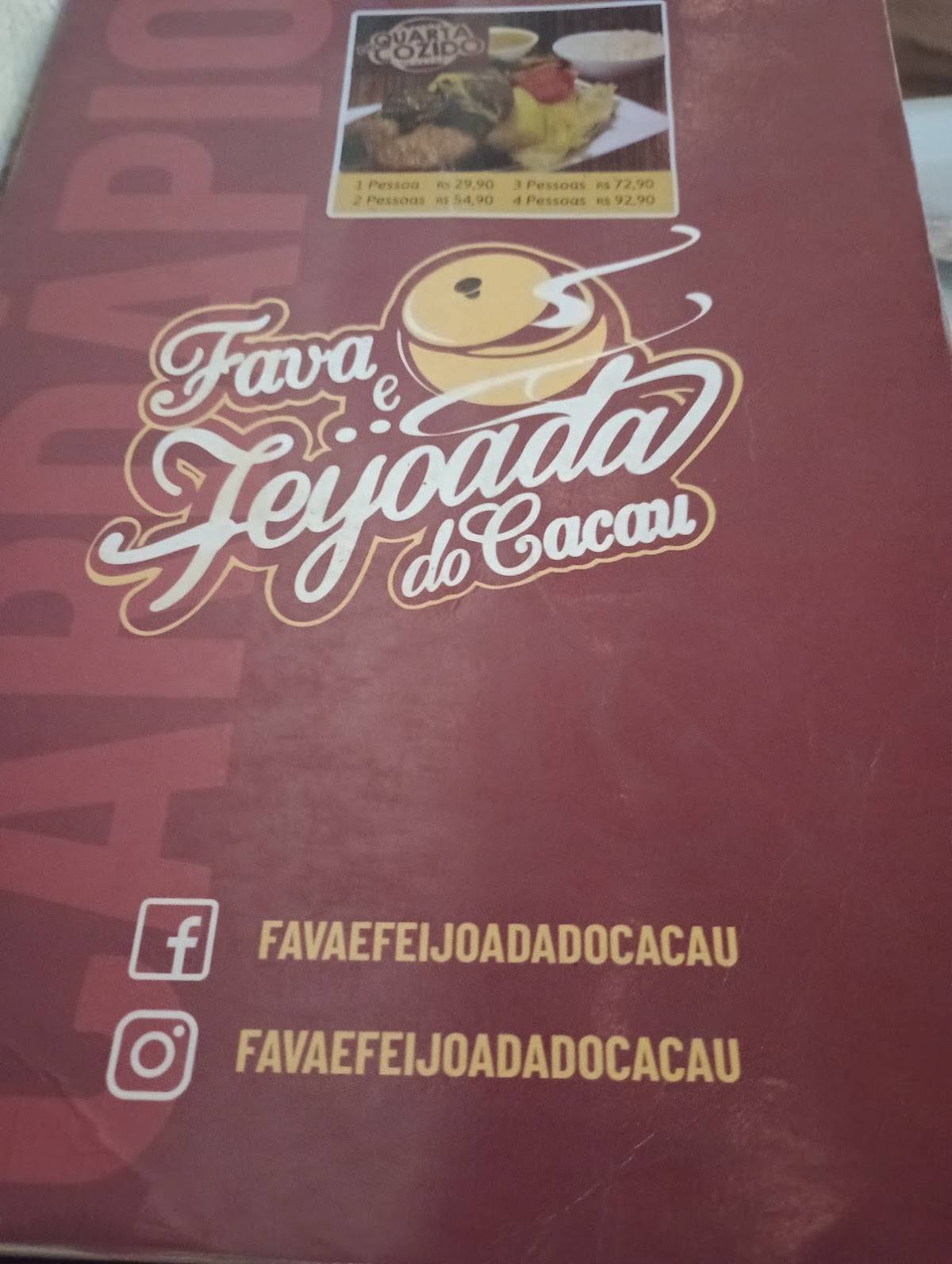 Menu em Fava e Feijoada do Cacau restaurante, João Pessoa