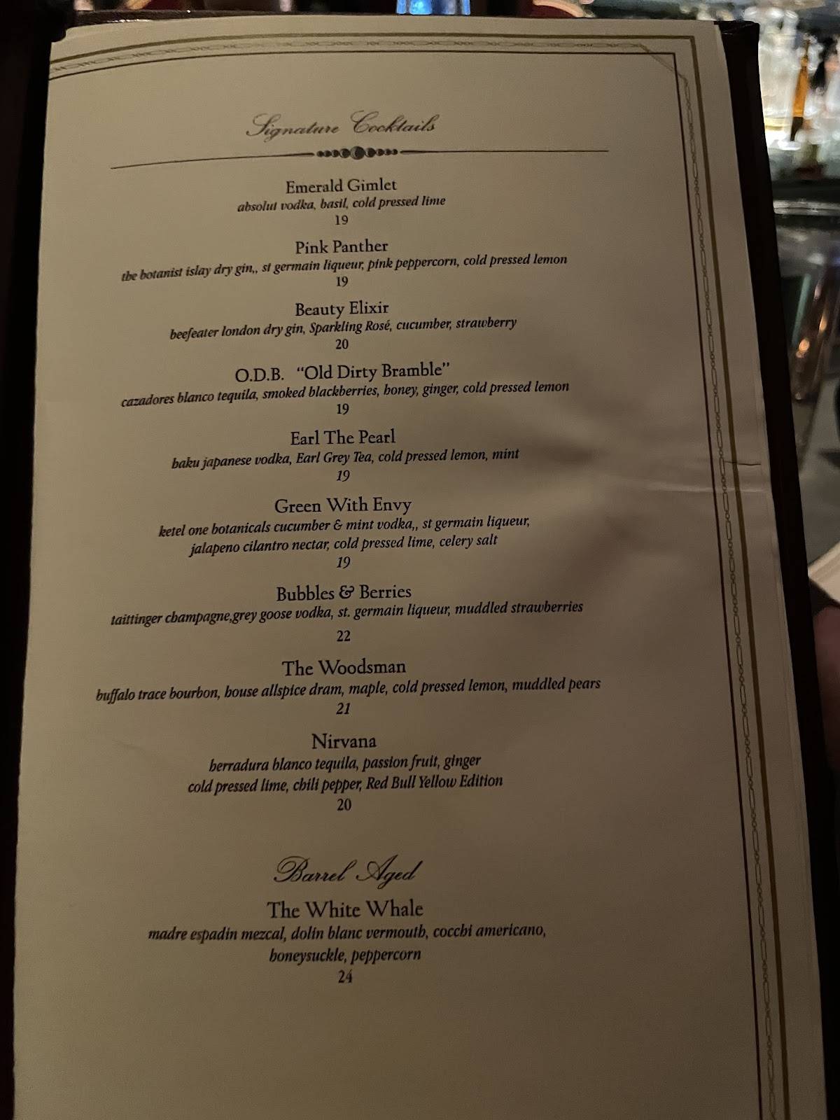 Menu At Beauty & Essex Pub & Bar, Las Vegas