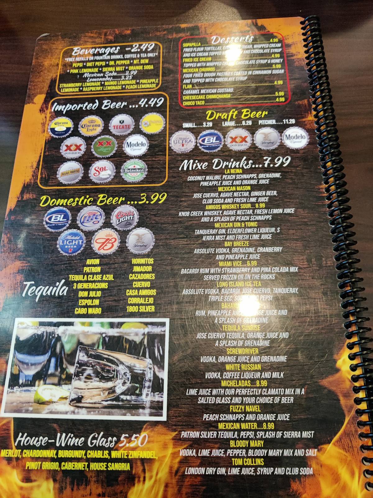 Menu at Margaritas Mexican grill &bar, Kittanning