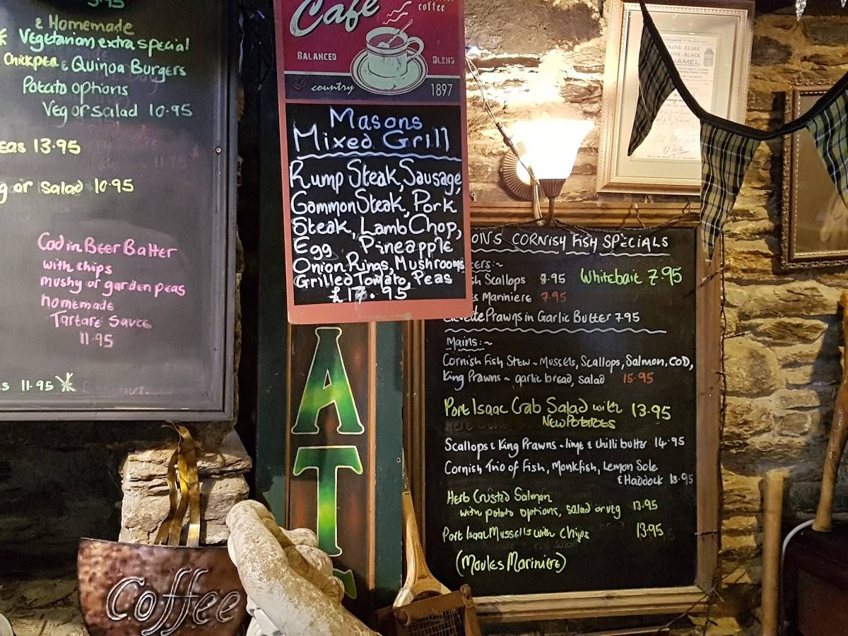 Menu at Masons Arms pub & bar, Camelford