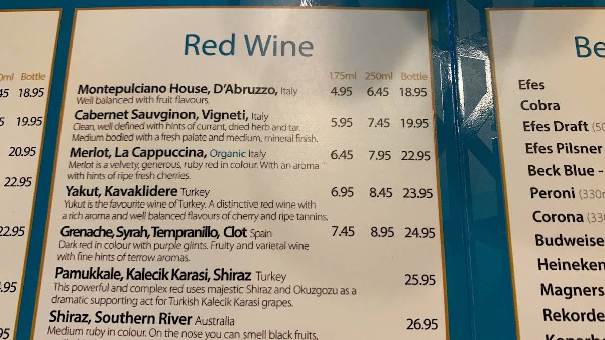 Menu at Ottoman Kitchen Turkish Restaurant, Southampton