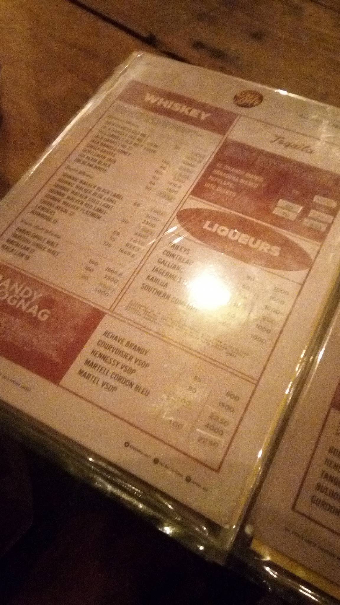 Menu at Our Bar, Surabaya