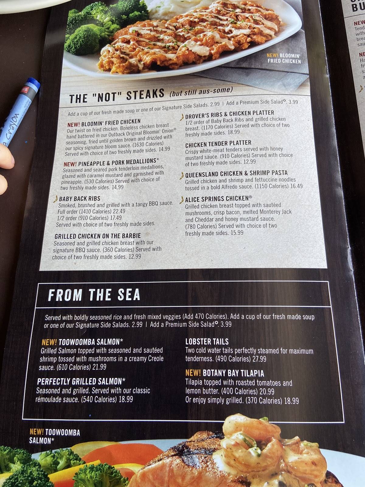 Menu at Outback Steakhouse, Fort Worth, Bryant Irvin Rd