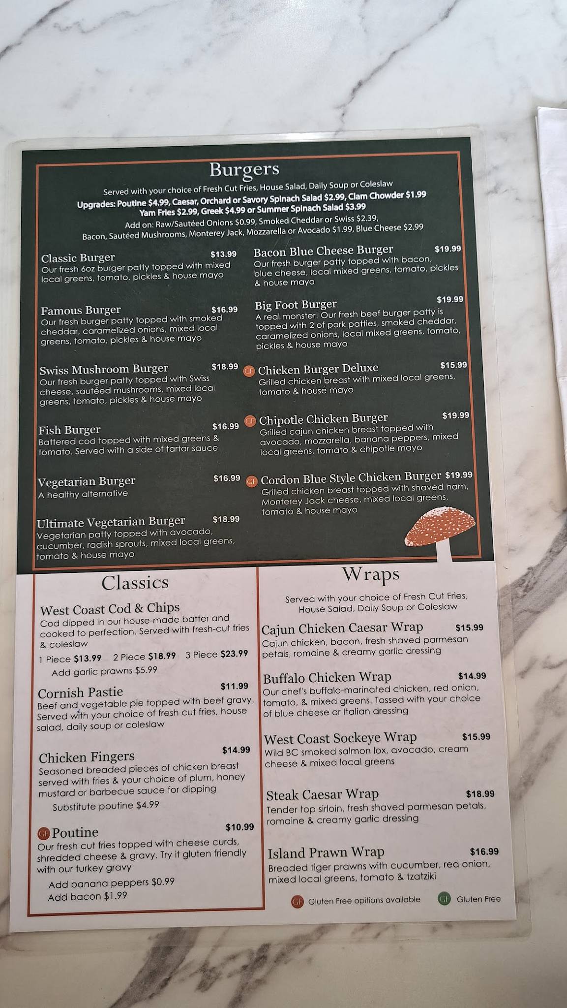 Menu at Trees Restaurant & Bakery, Parksville