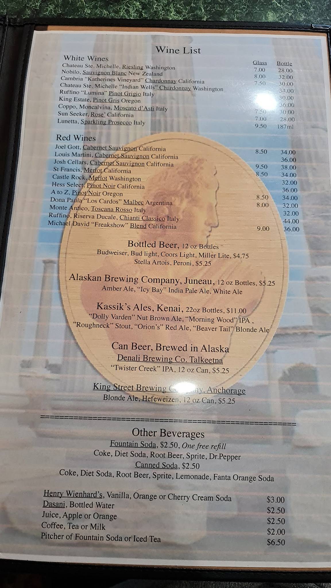 Menu at Apollo Restaurant, Seward