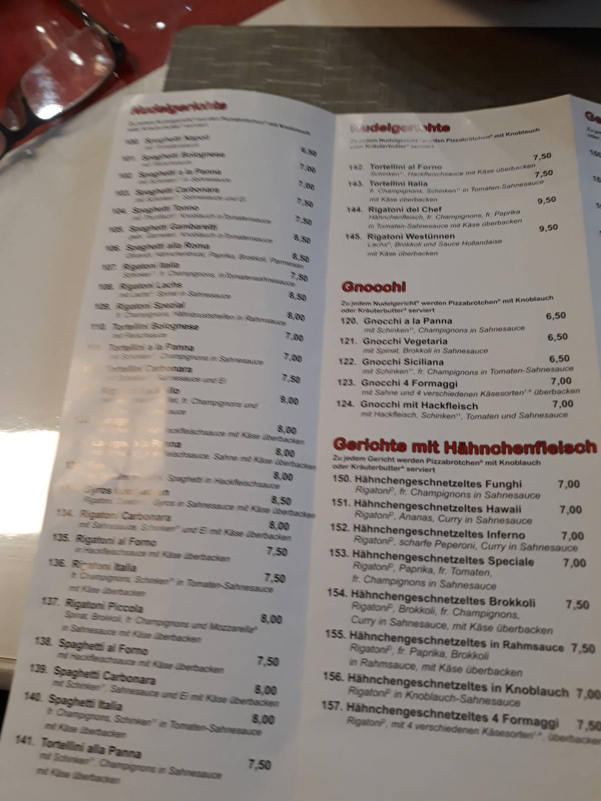 Speisekarte von Pizzeria Italia, Hamm