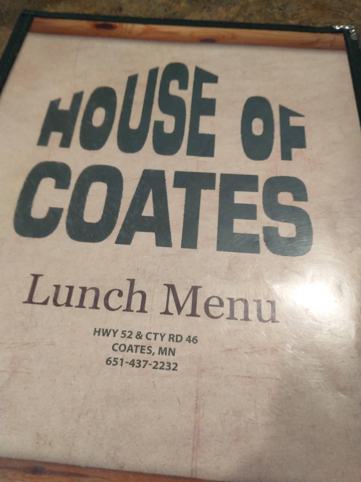 Menu at House Of Coates pub & bar, Rosemount, Clayton Ave E
