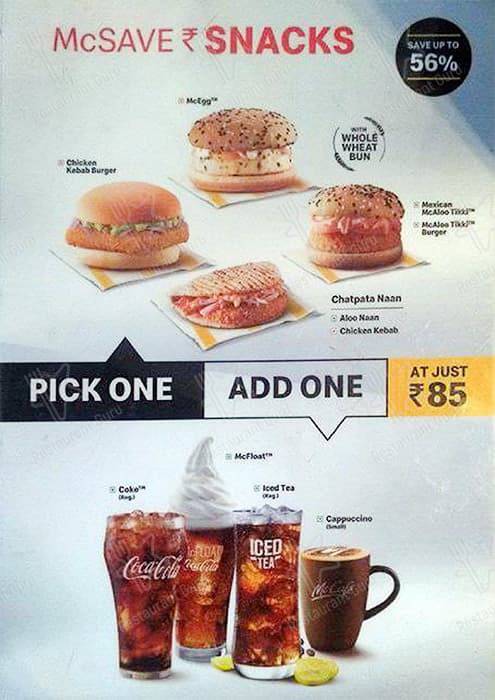 McDonald's menu