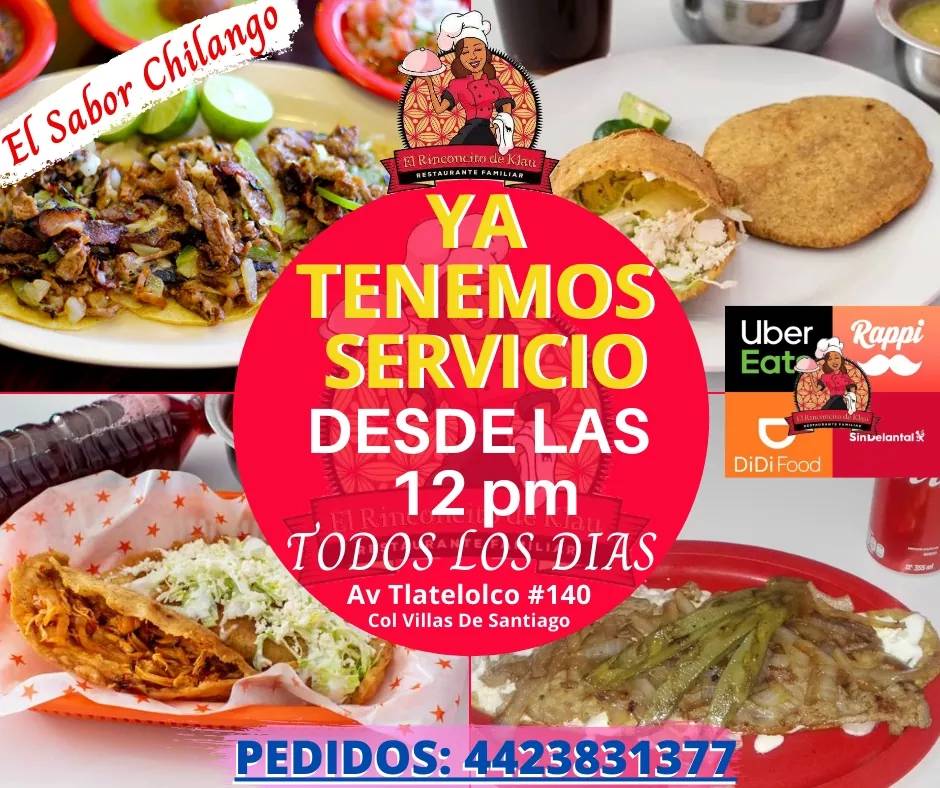 Carta del restaurante Quesadillas Fritas, Huaraches El Rinconcito De