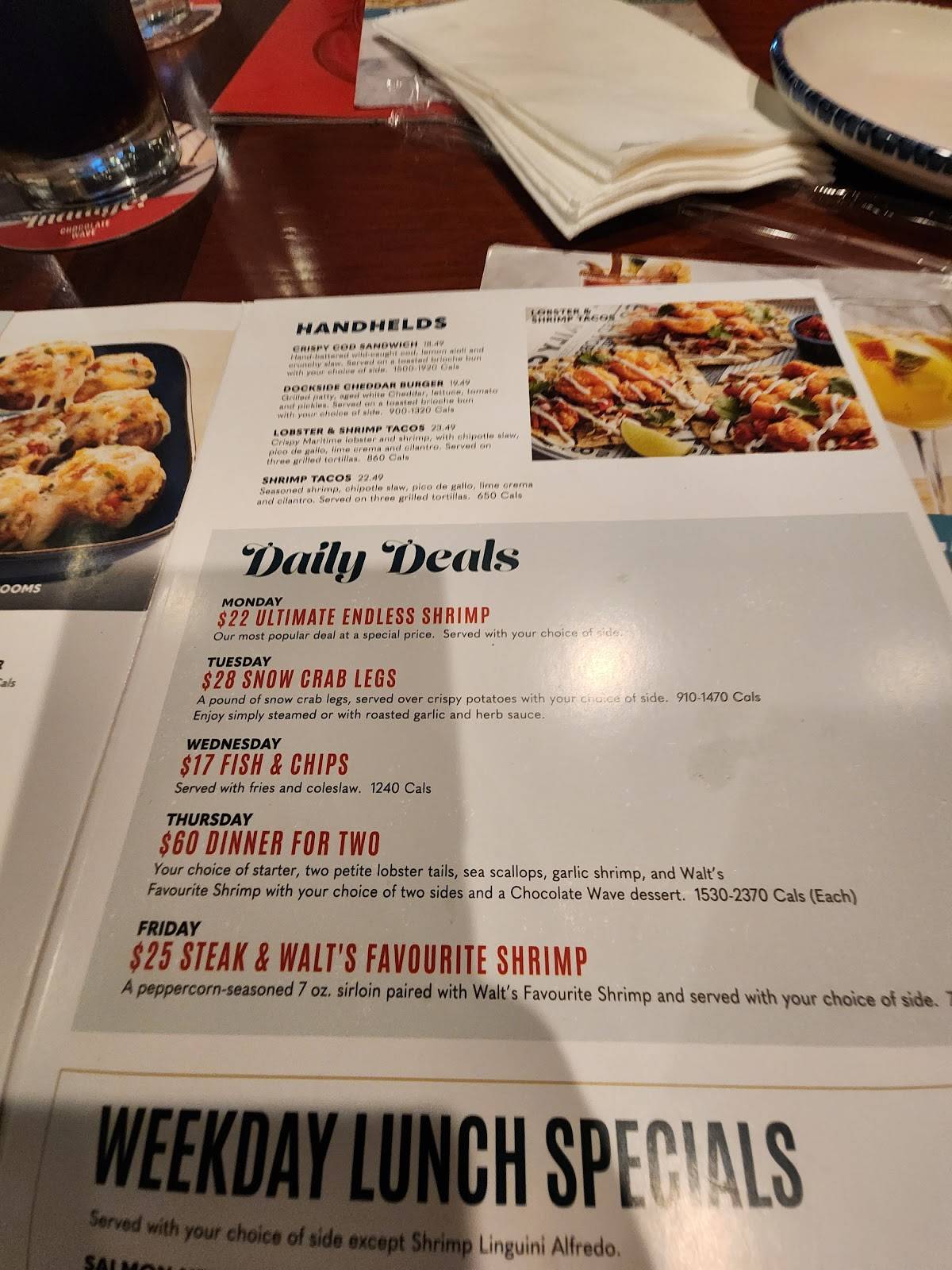 Menu au Red Lobster - Sudbury restaurant, Grand Sudbury, Lasalle Blvd