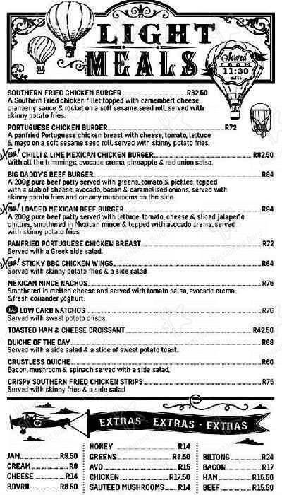Bread & Butter menu