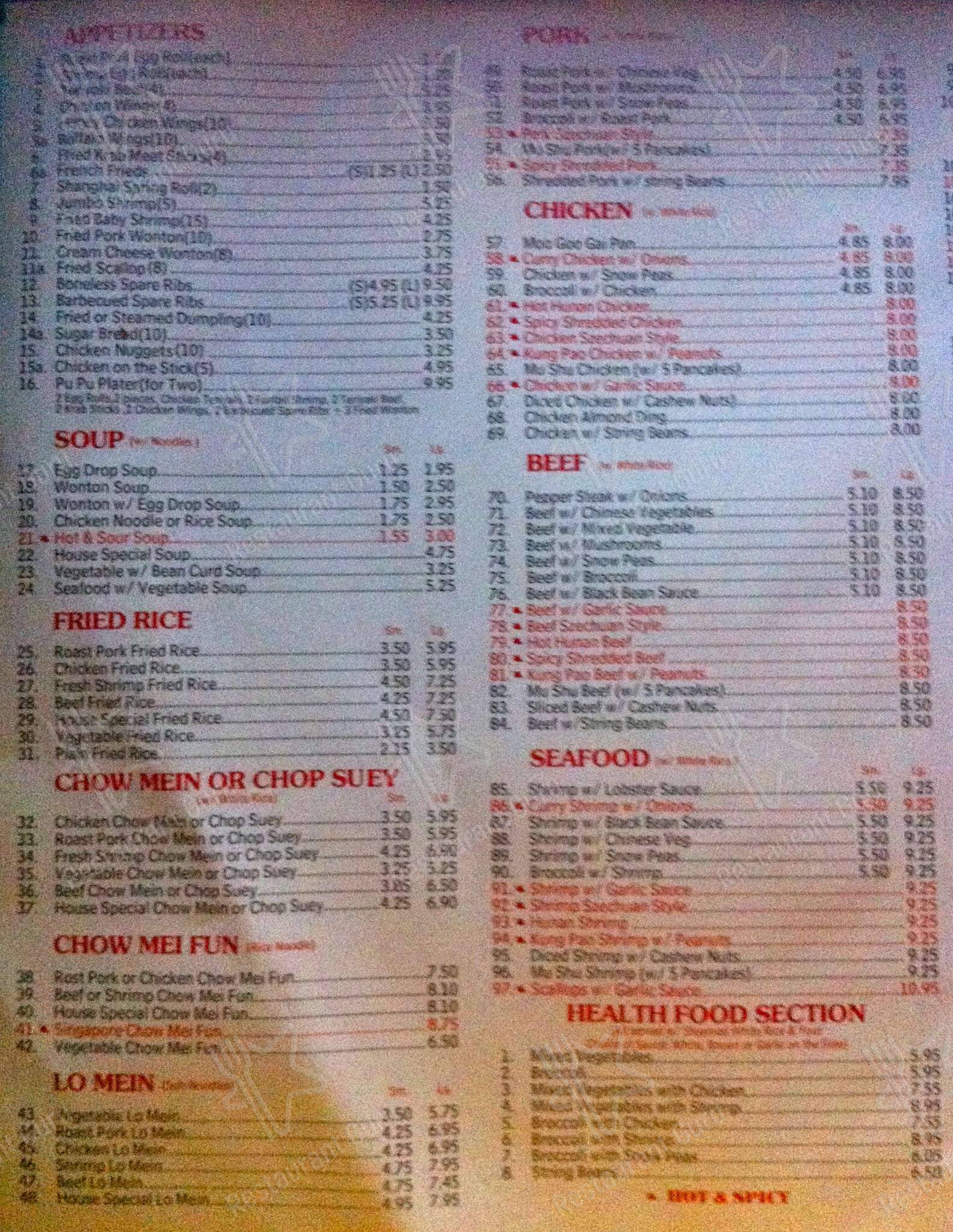 Menu At China Fun Restaurant Pace