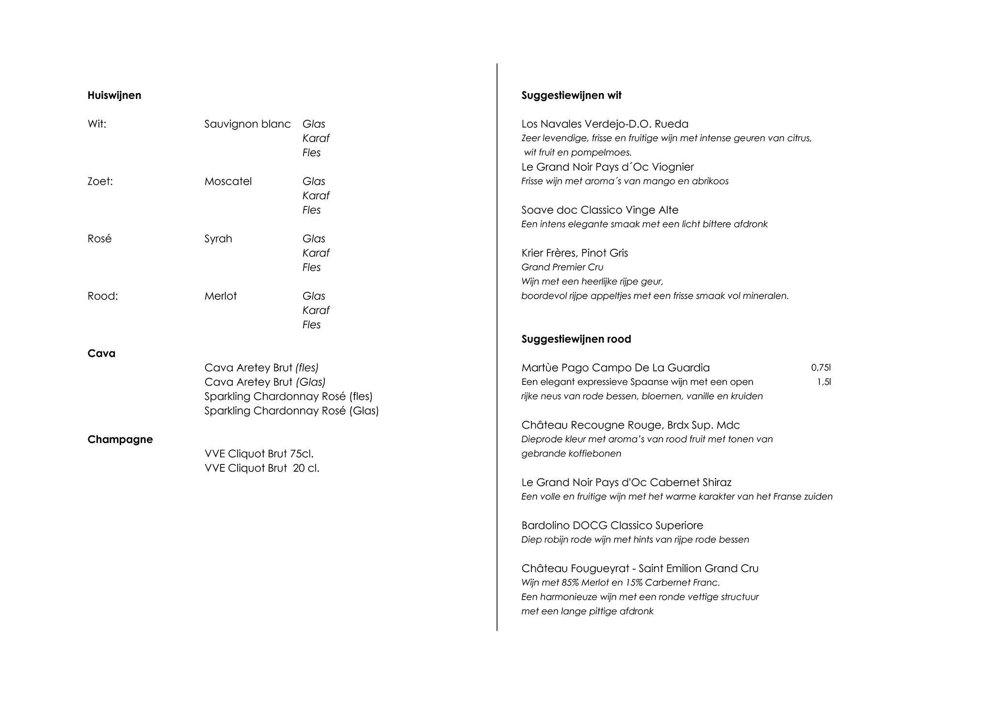 groote post restaurant menu pdf