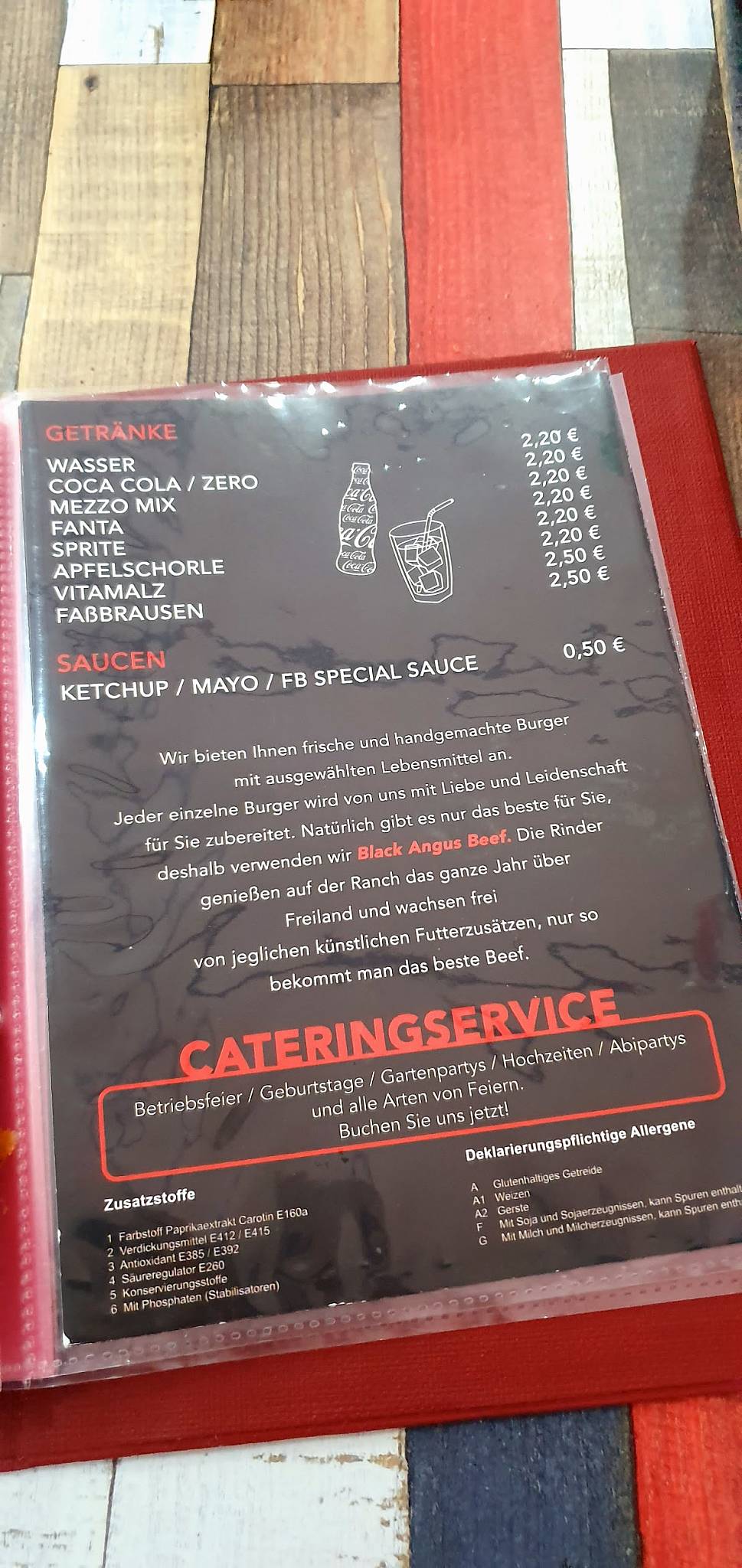 Speisekarte von Five Brothers Burger restaurant, Ahaus