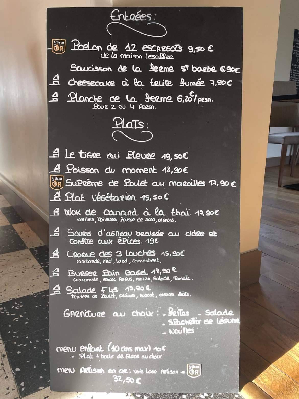 Menu au Restaurant La Ferme des 3 Louches, Wambrechies