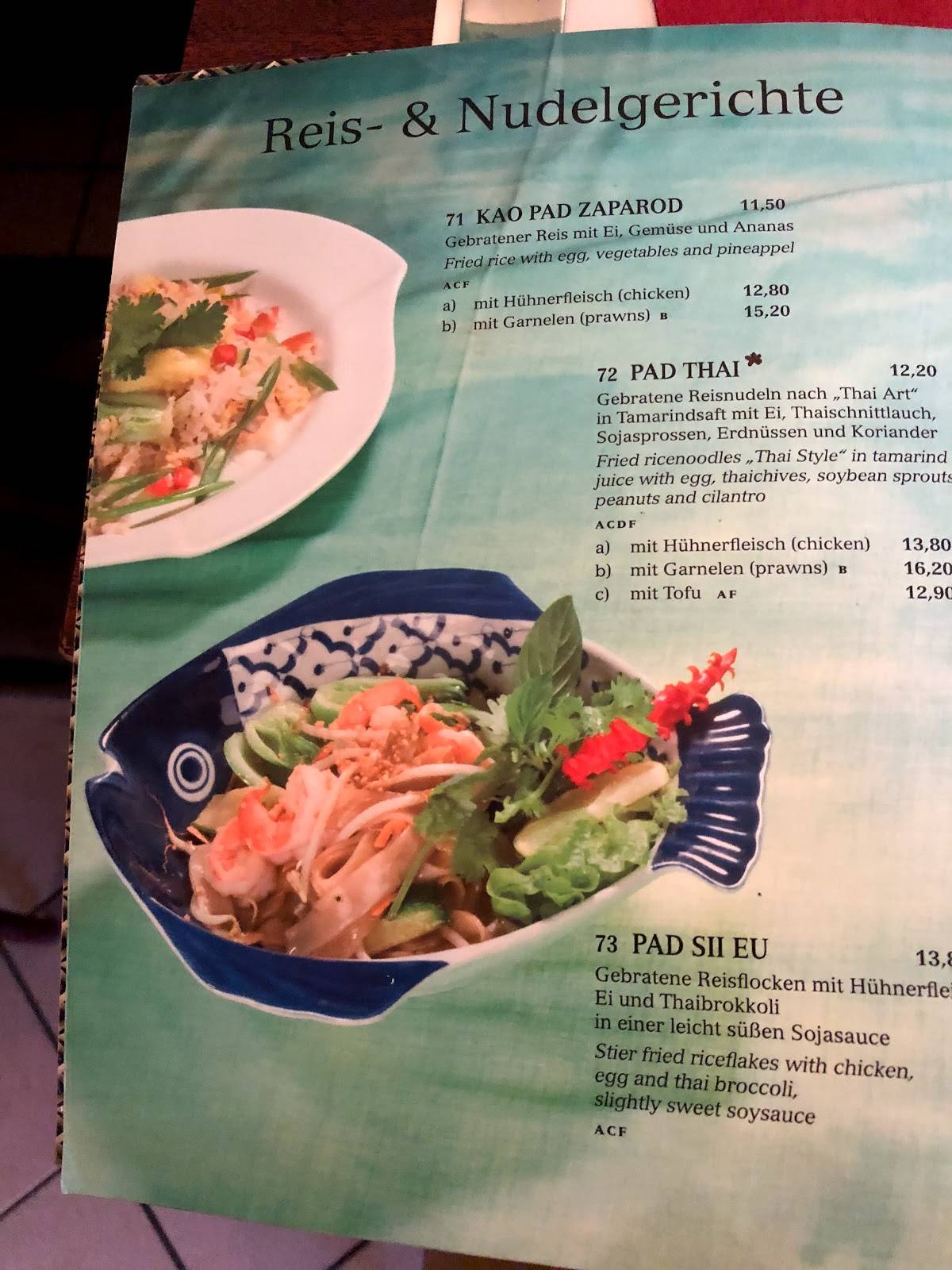 Speisekarte Von Restaurant Thai Li Innsbruck Marktgraben 3