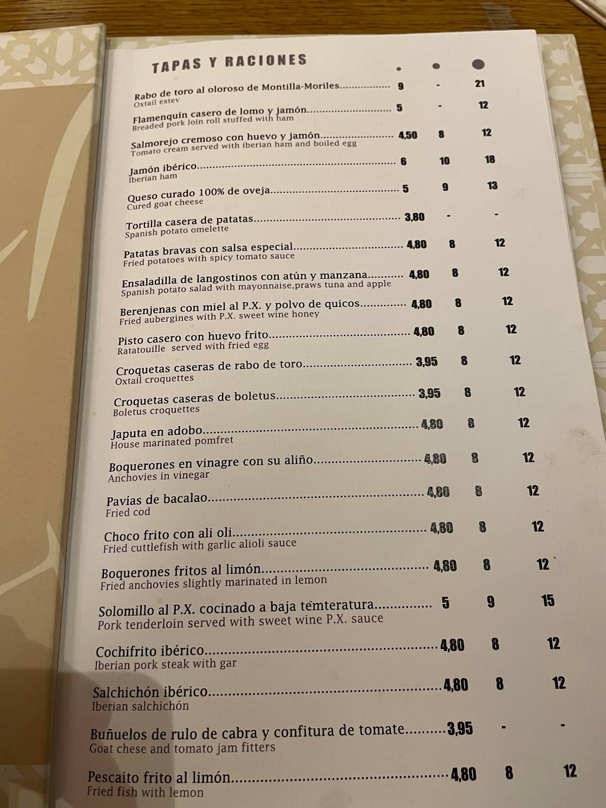 Carta de Restaurante Campos De Toro Campos de toro GRILL, Córdoba