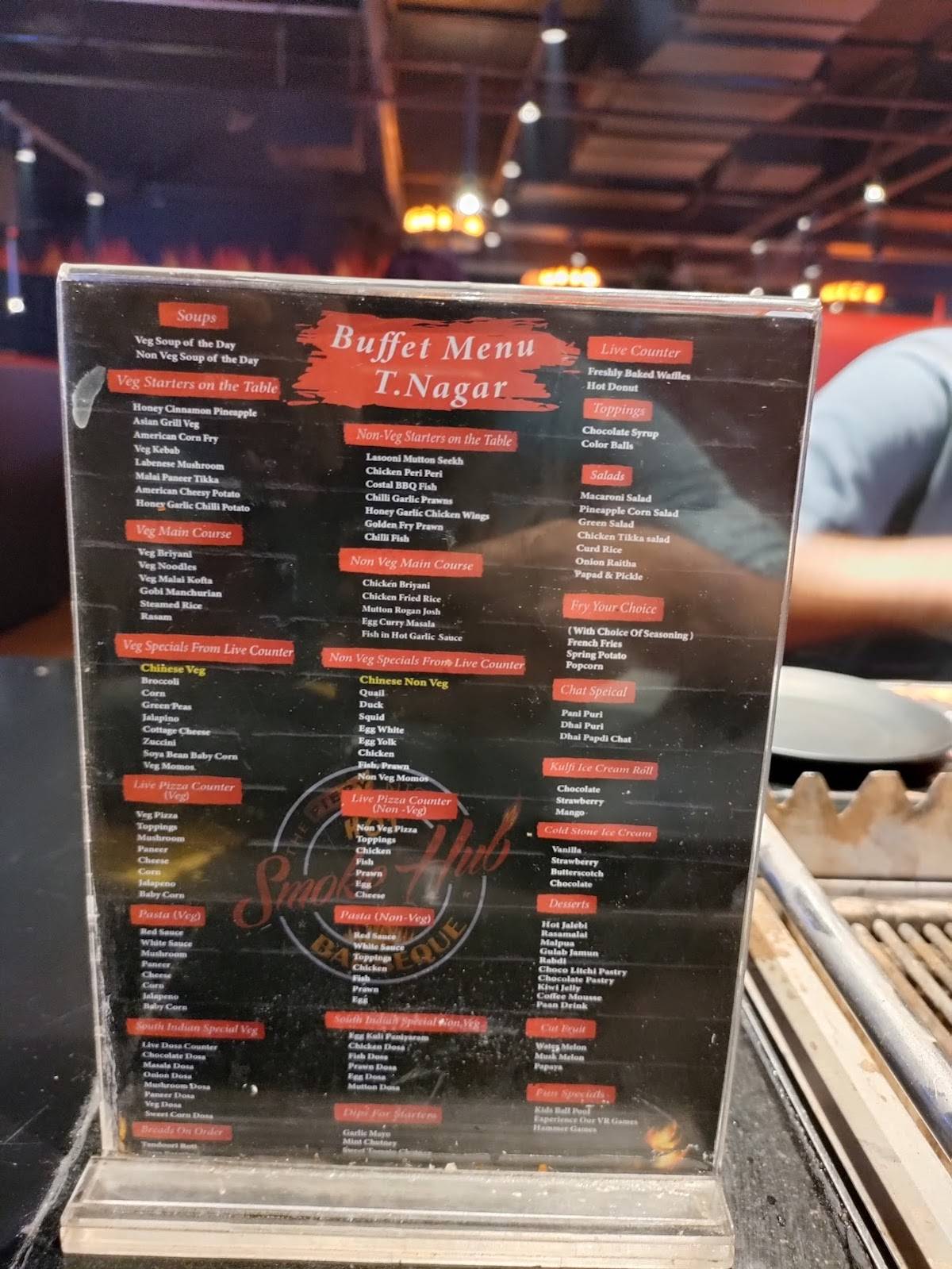 Menu at SMOKE HUB BARBEQUE T.NAGAR, Chennai