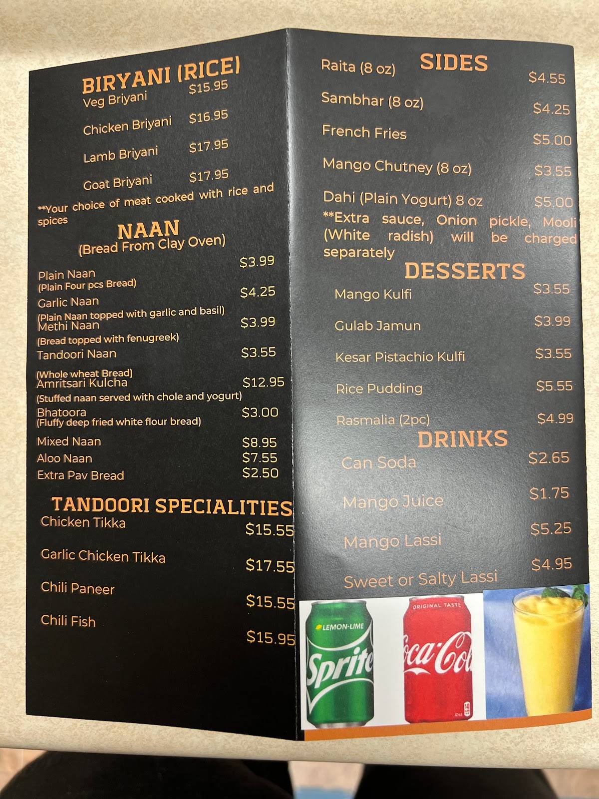 Menu at Tasty Indian Cuisine restaurant, Kent