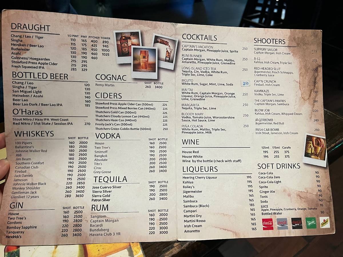 Menu at The Game American Sports Bar & Restaurant, Bangkok