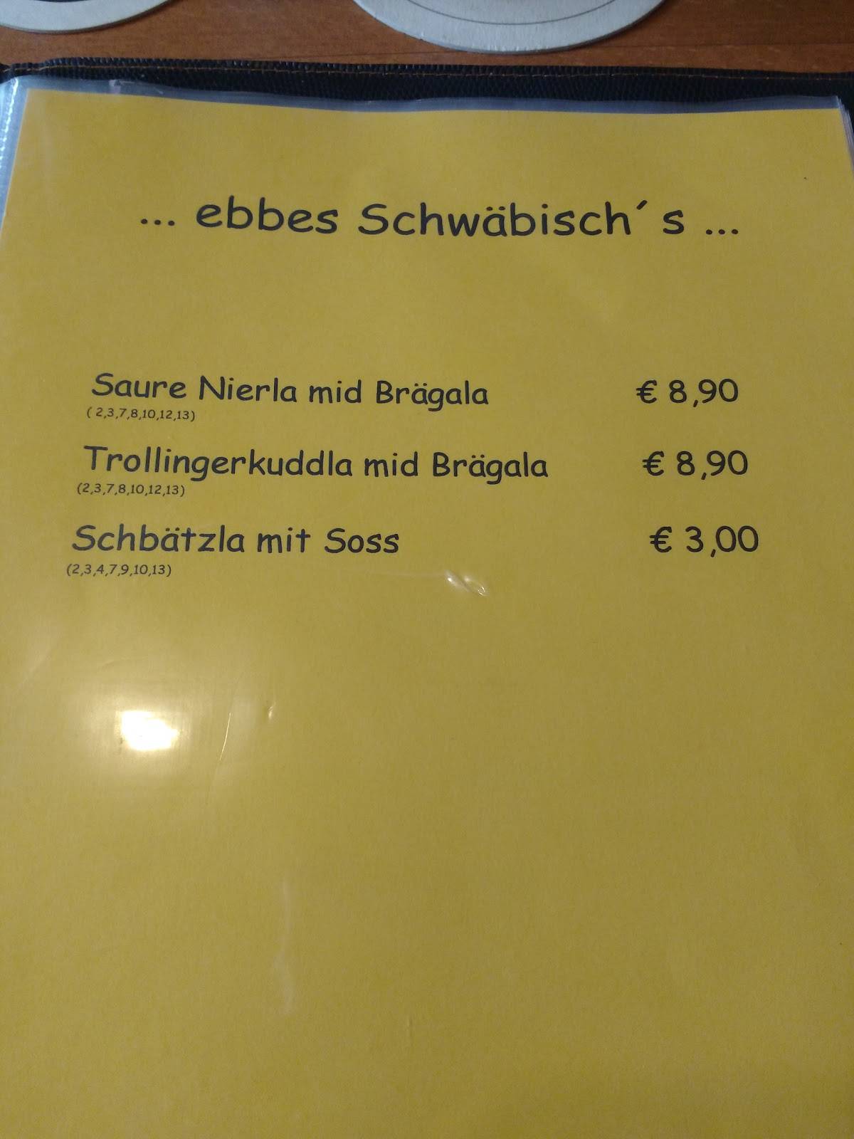  Speisekarte von Restaurant zum Löwen, Stuttgart, Freihofstraße 1 Bildidee 