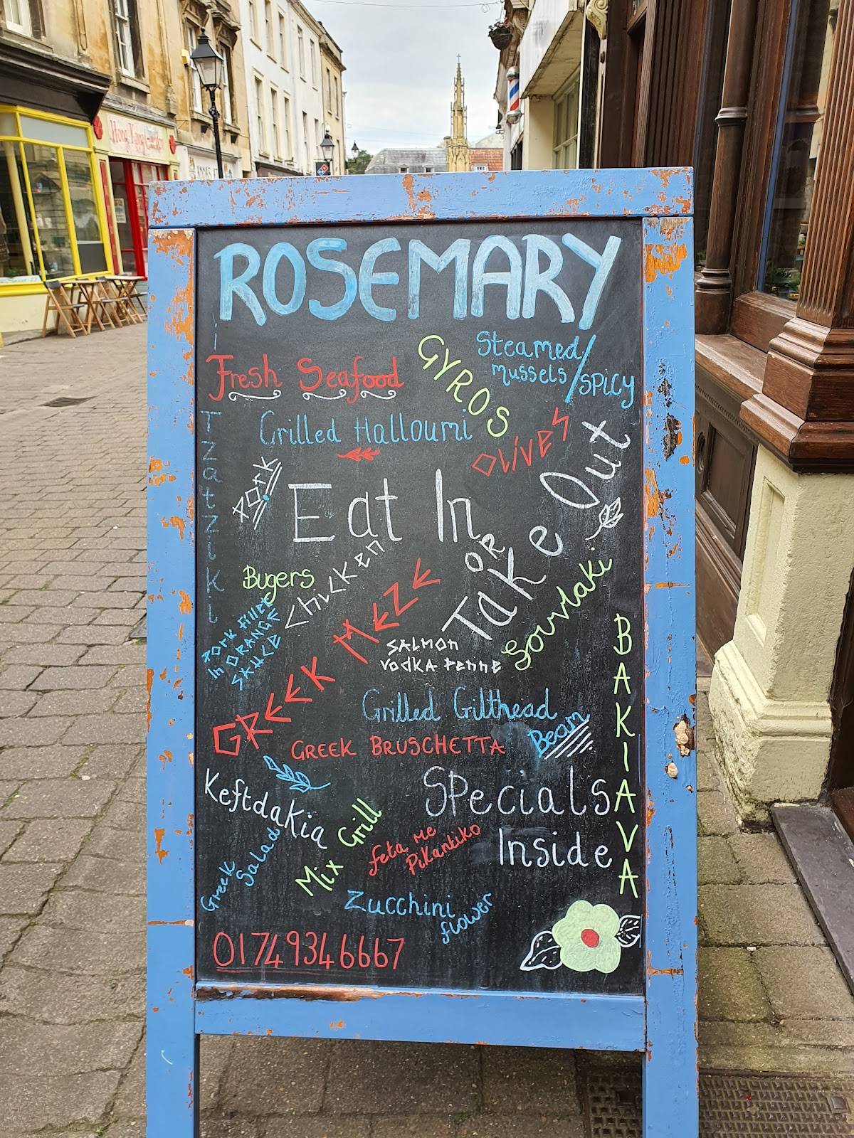 Menu at Rosemary Greek Restaurant, Shepton Mallet