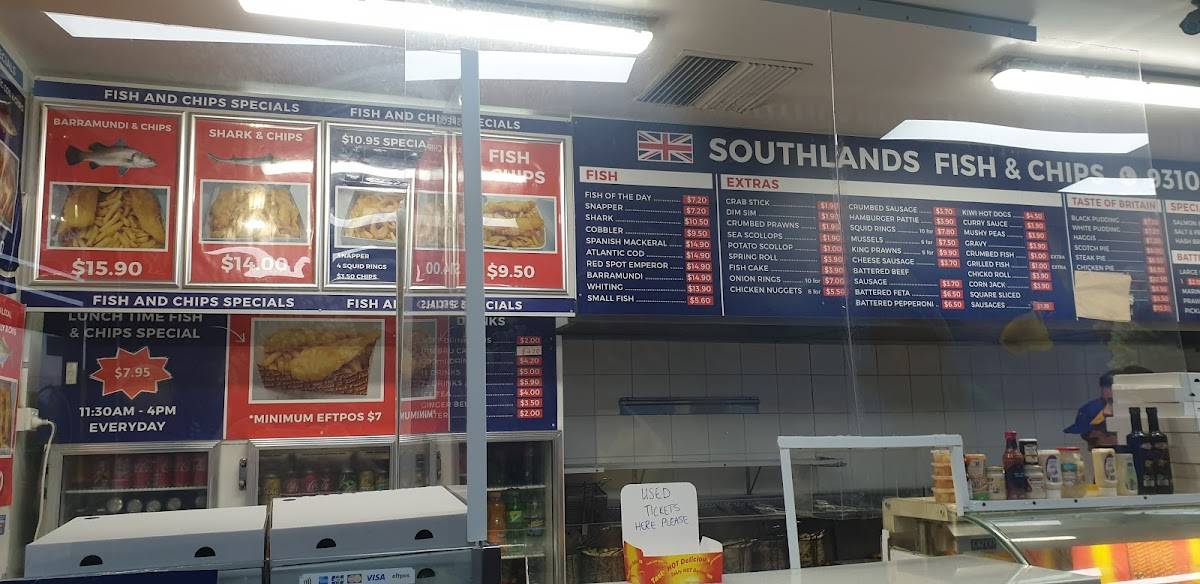 Menu At Southlands Fish And Chips Fast Food Willetton