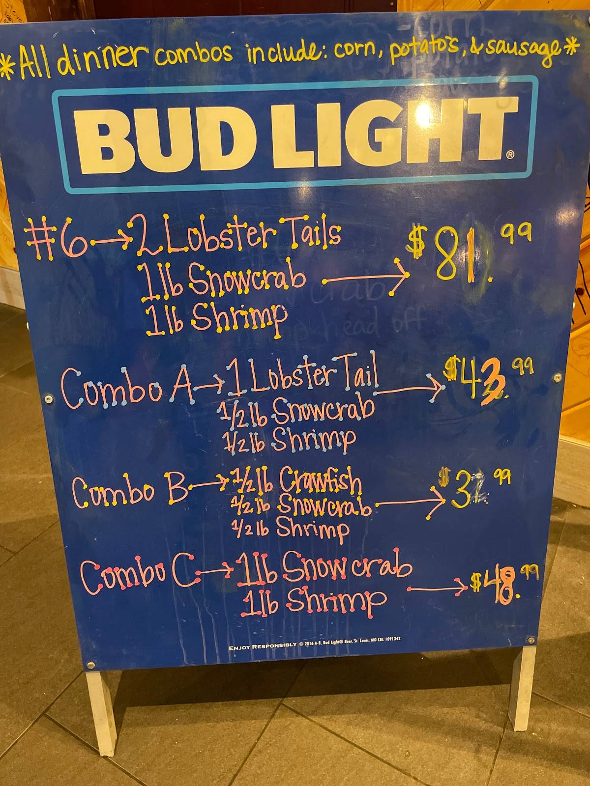 Menu at Storming Crab Seafood Restaurant Knoxville, Knoxville