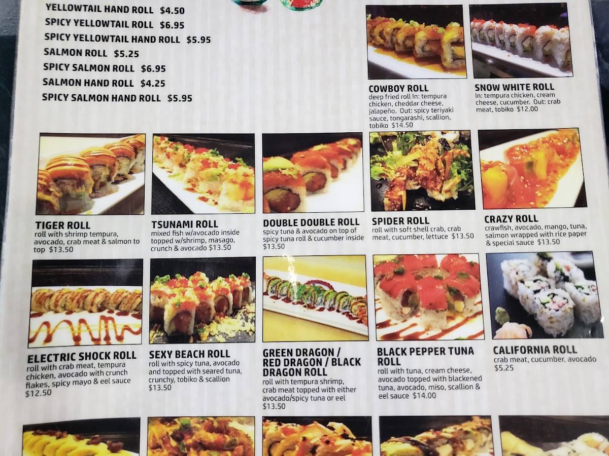 Menu at Takeniwa restaurant, Corpus Christi
