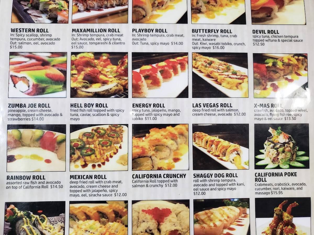 Menu at Takeniwa restaurant, Corpus Christi