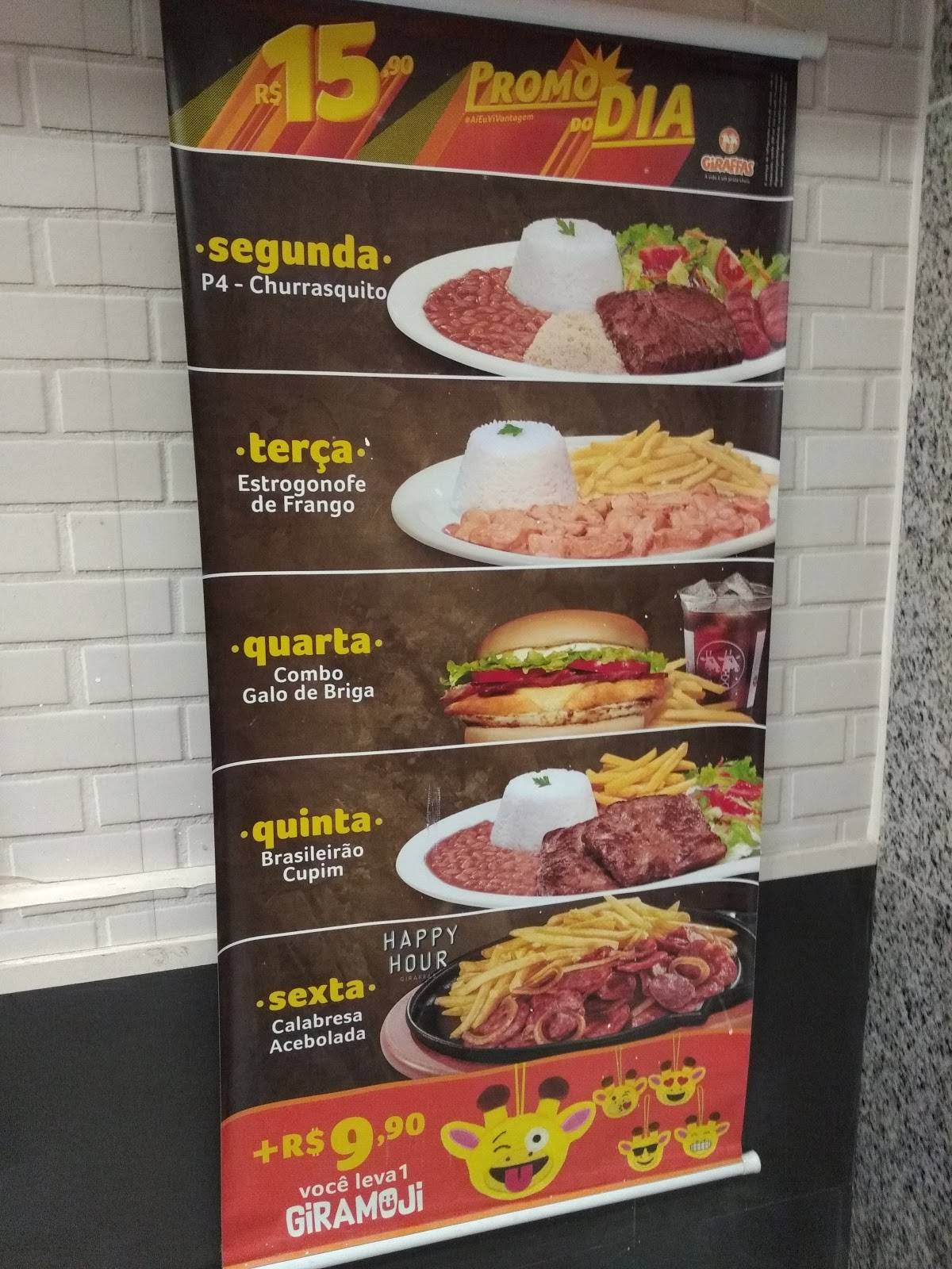 Menu em Giraffas restaurante Teófilo Otoni