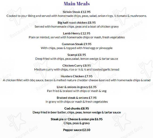 Menu at The Old Bank Restaurant Bar, Fleetwood