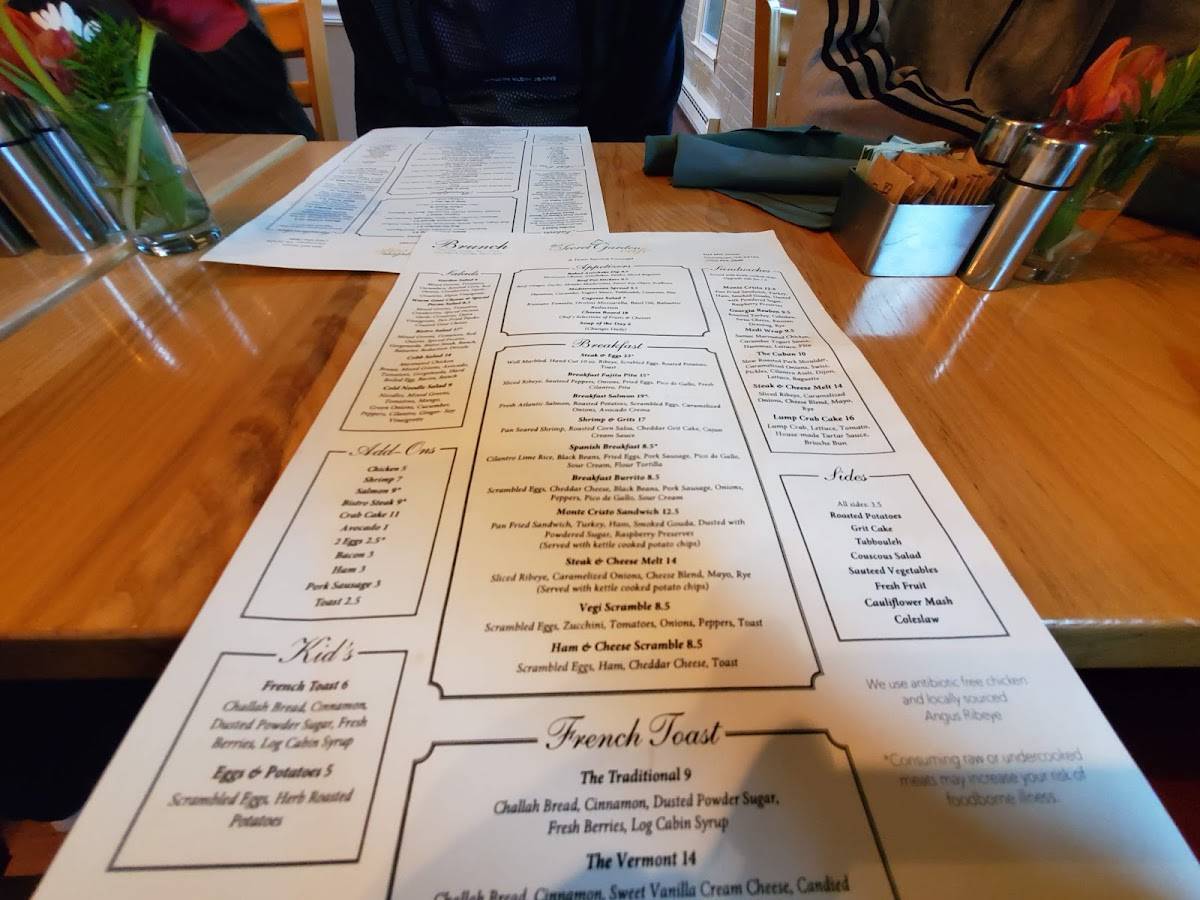 Menu at The Secret Garden Cafe, Occoquan