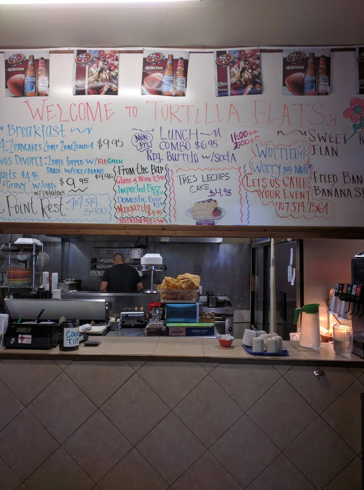 Menu at Tortilla Flats restaurant, Rio Vista