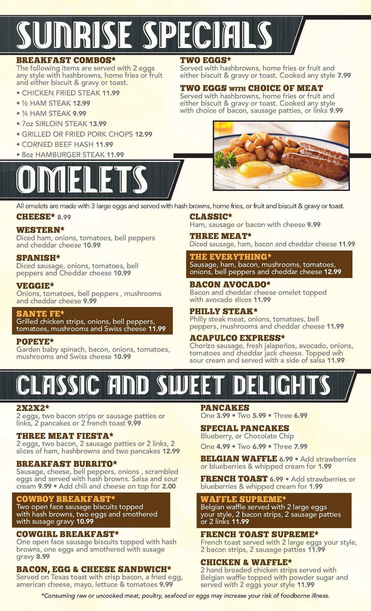 Menu at Silver Skillet Family Diner restaurant, Tulsa