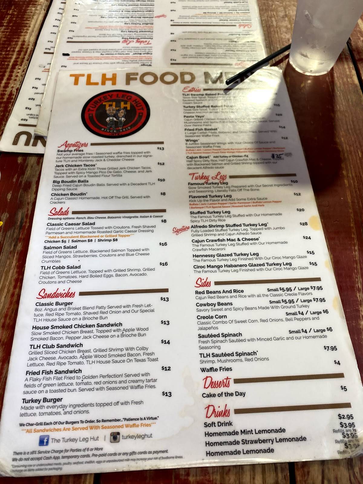 Menu at Turkey Leg Hut restaurant, Houston, Almeda Rd suite A/B