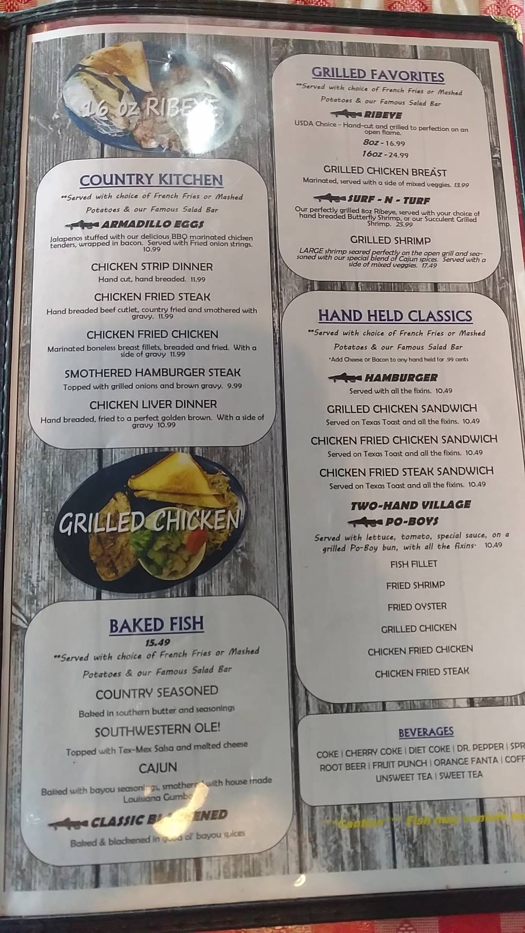 Menu at Catfish Village of Waskom restaurant, Waskom