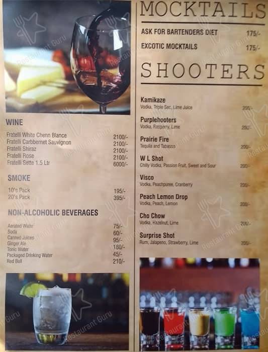 Menu at Viscosity Resto Lounge Party Club Pub & Bar Velachery Chennai