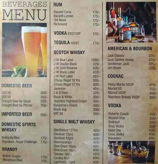 Menu at Viscosity Resto Lounge Party Club Pub & Bar Velachery Chennai