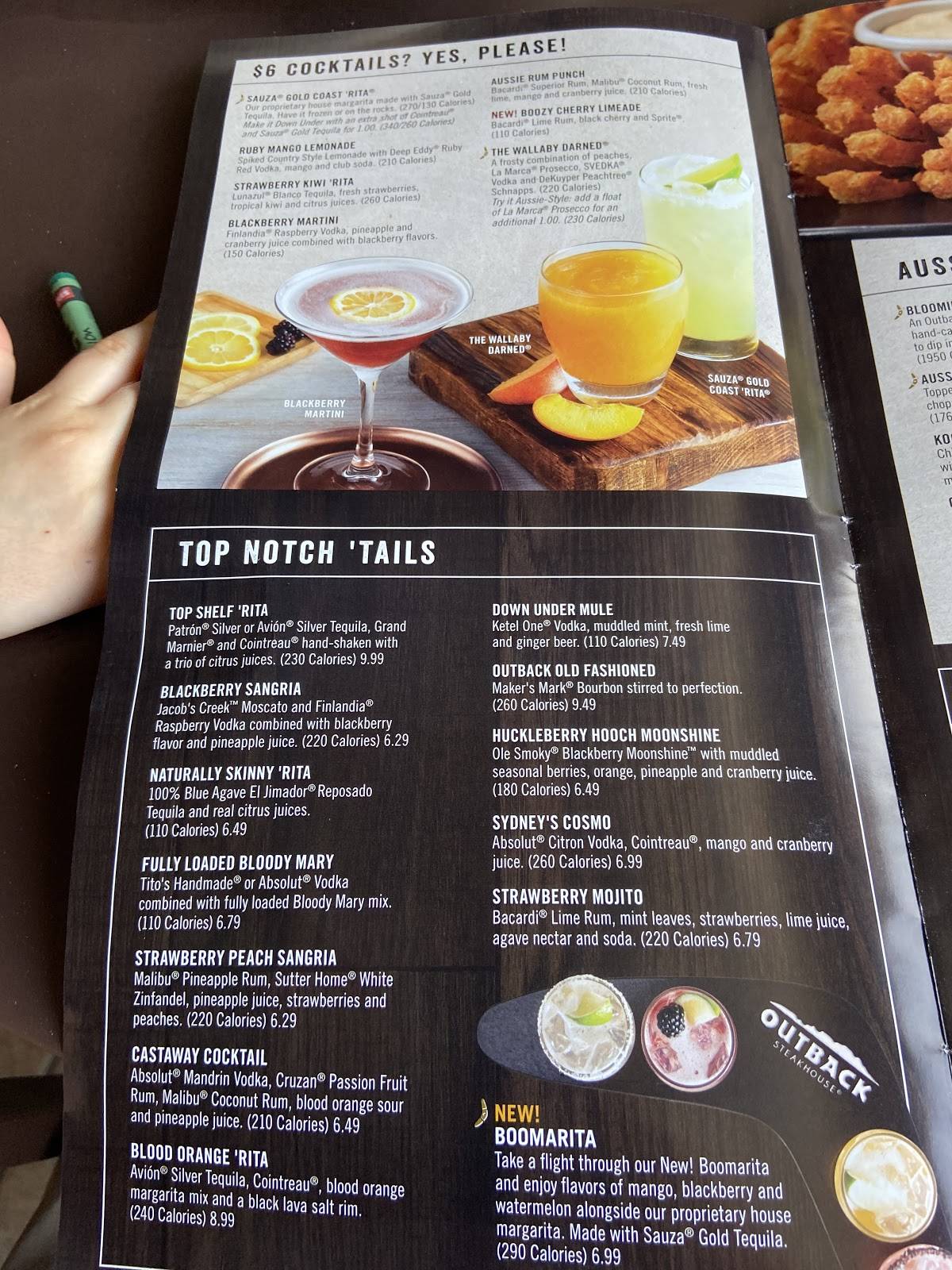 Menu at Outback Steakhouse, Fort Worth, Bryant Irvin Rd