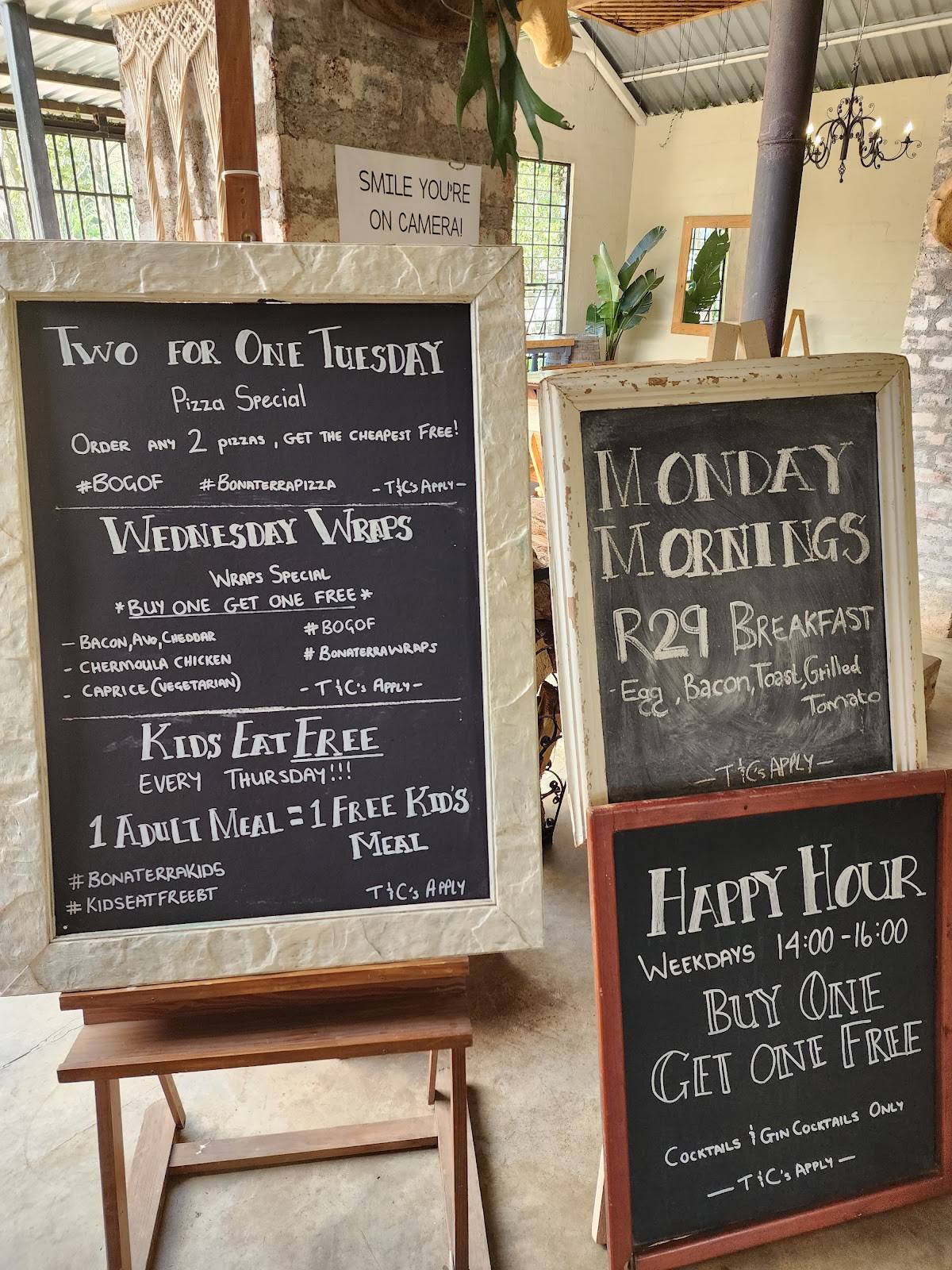 Menu at Bona Terra Cafe, Hillcrest