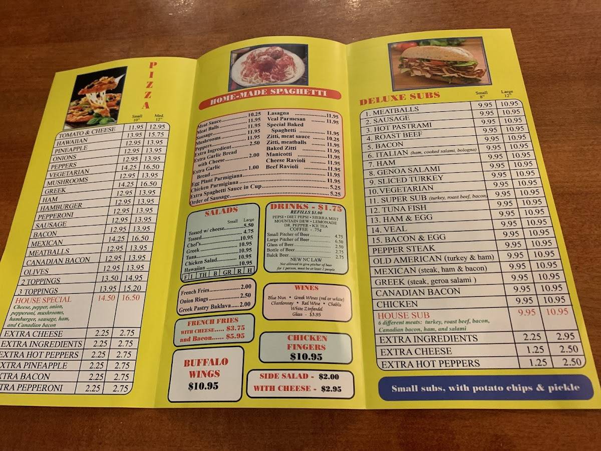 Menu at Bravo Pleasant Pizza Inc pizzeria, Lumberton