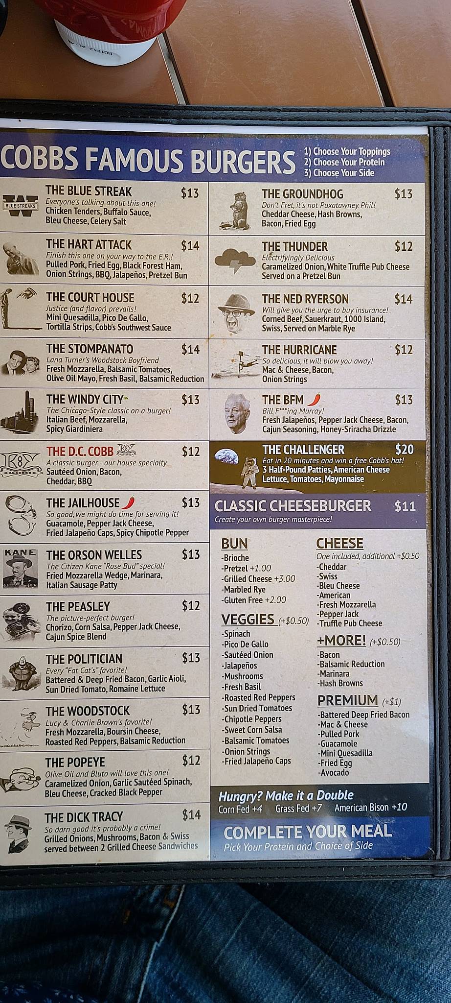 Menu at D.C. Cobb's East Dundee pub & bar, East Dundee
