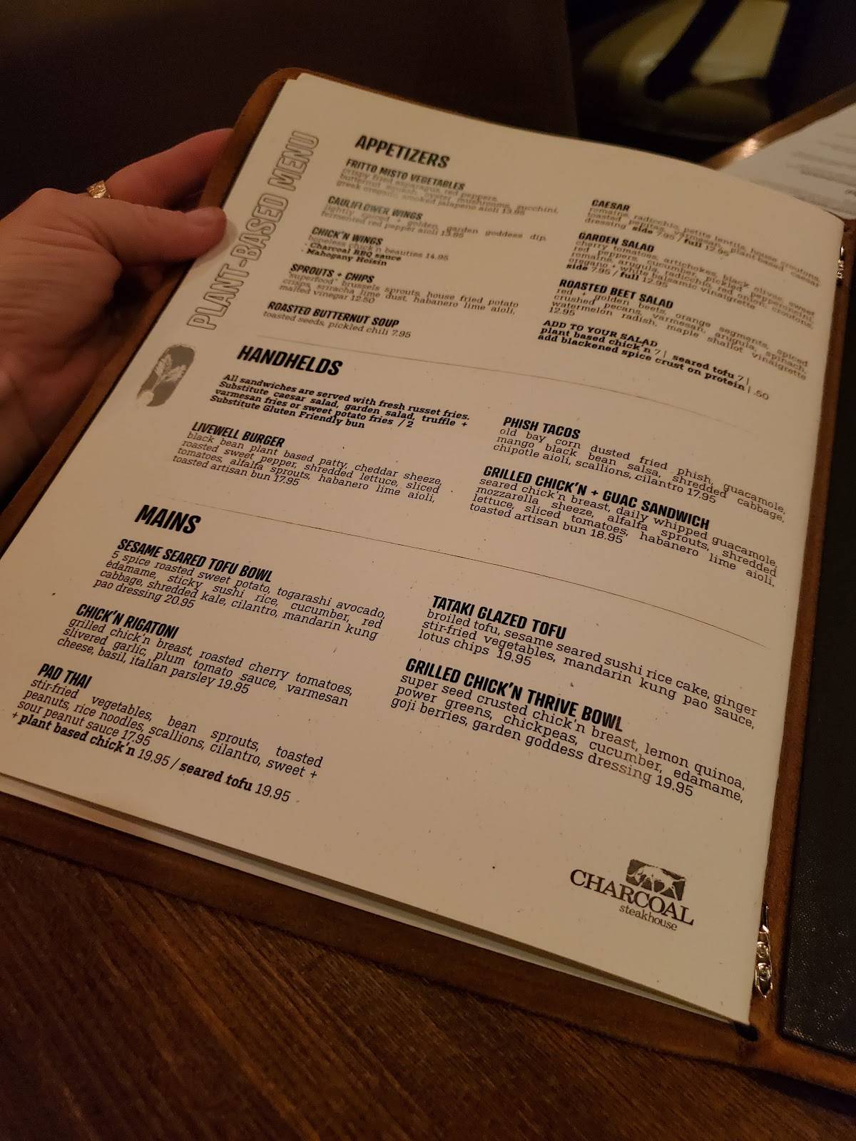 Menu at Charcoal Steak House steakhouse, Kitchener