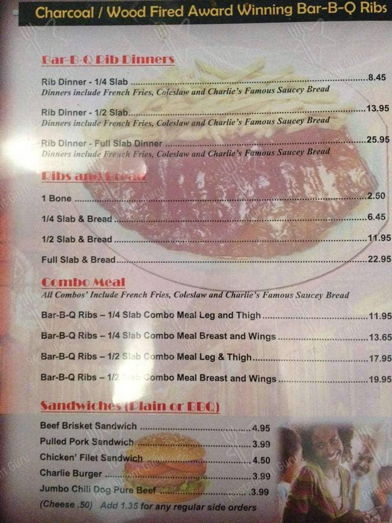 Menu at Charlie Staples Pitt Boss BBQ, Youngstown, 372 W Rayen Ave
