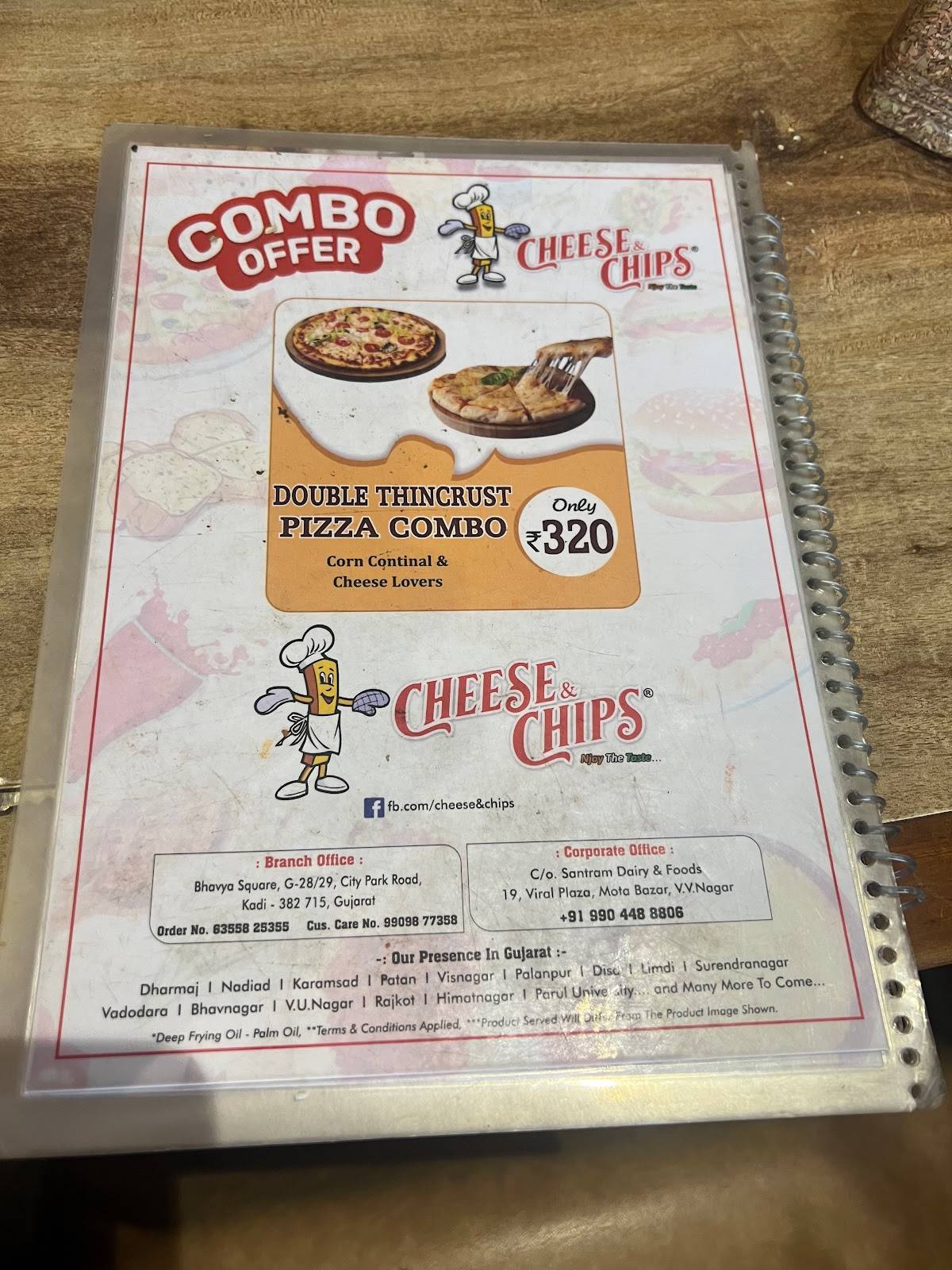 Menu at Cheese & Chips Kadi, Kadi