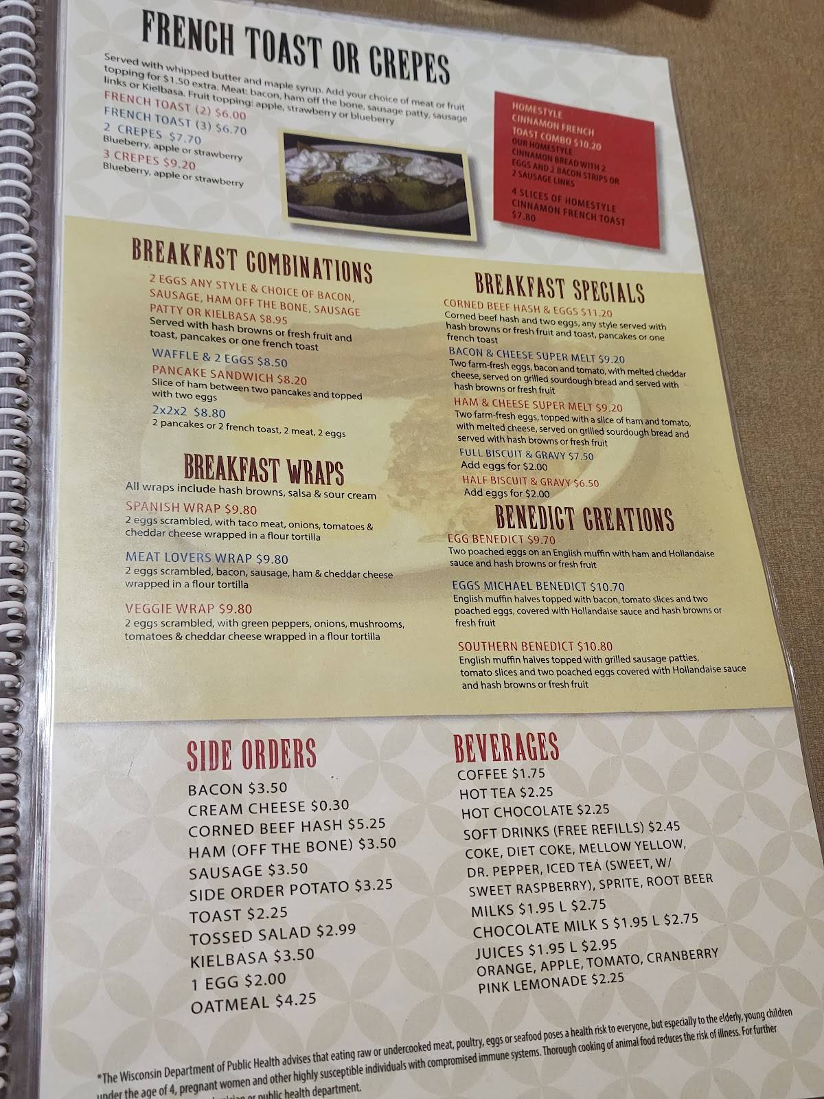 Menu at Chequamegon Family Restaurant, Ashland, 620 Lake Shore Dr E