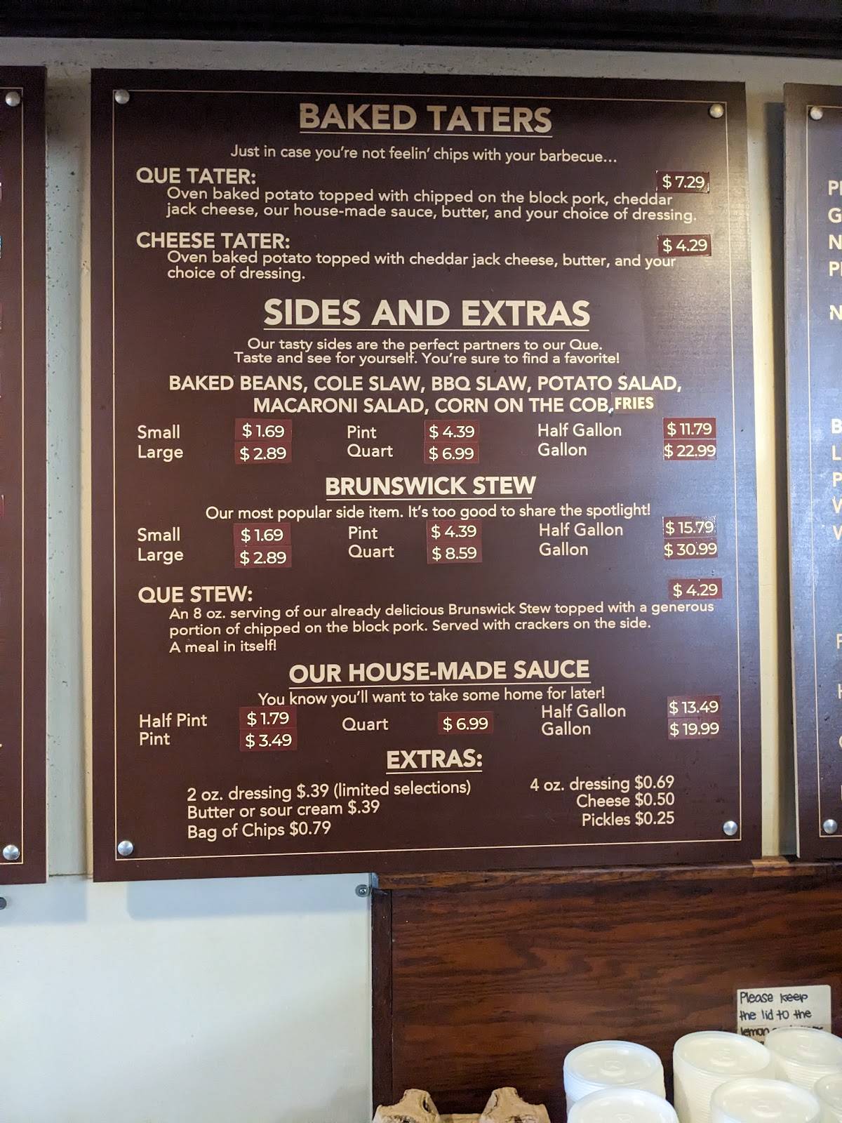 Menu At Chuck's Bar-B-Que, Opelika